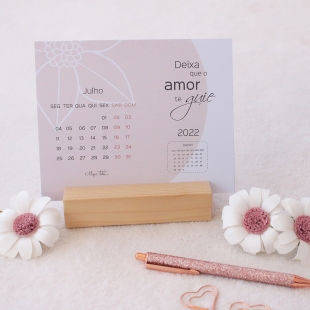 2022 Desk calendar - AURORA Pastel and pink
